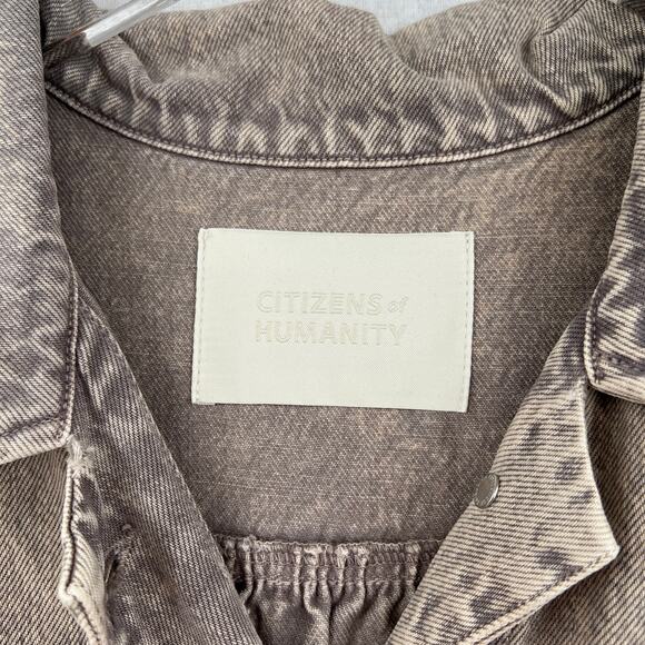 CITIZENS OF HUMANITY Denim Jumpsuit Womens Small Gray Short Sleeve Lucie Romper - Picture 7 of 15